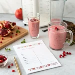 smoothie recipes with pomegranate recipe card